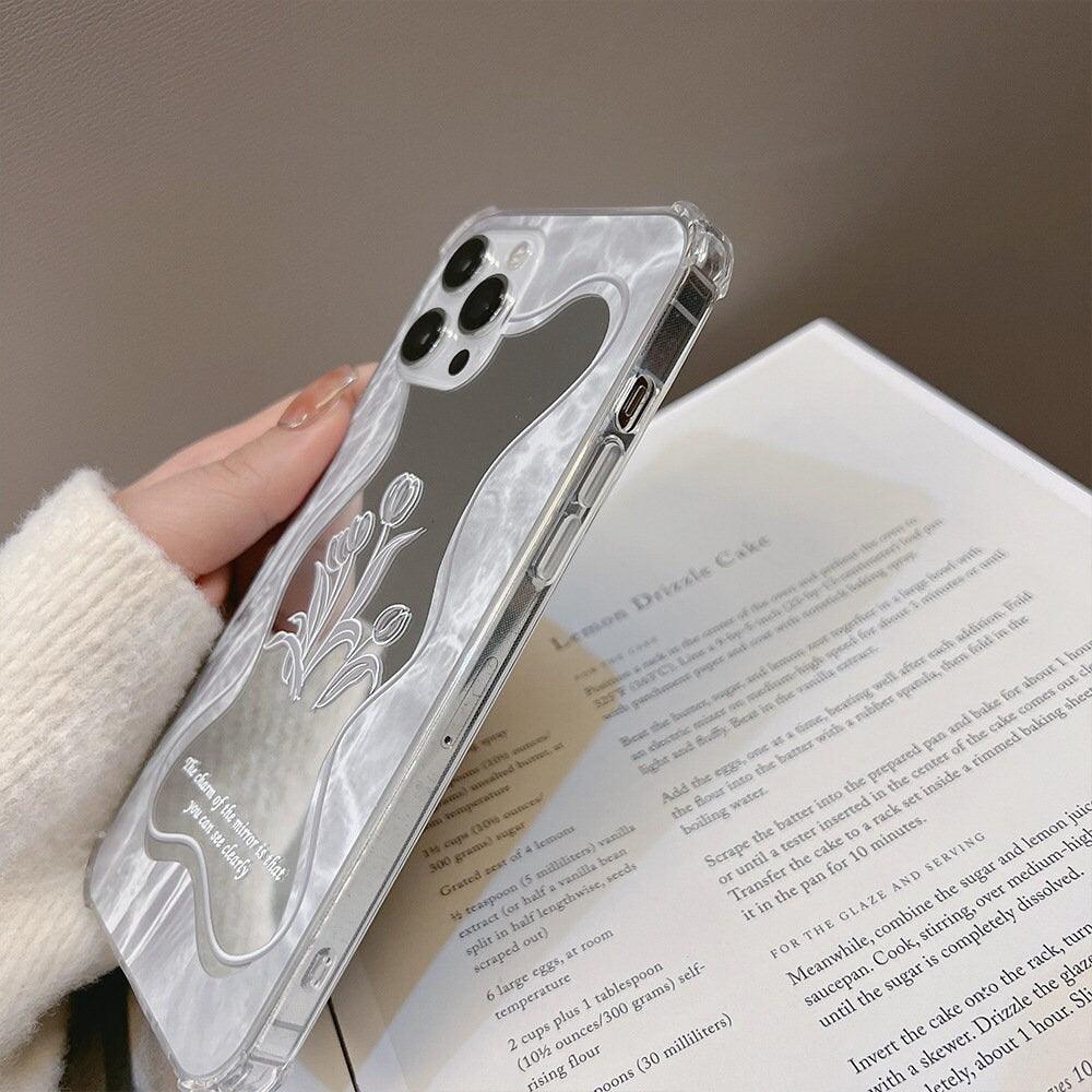 Vintage Mirror Tulip Flower Makeup iphone 13 12 Pro Max Phone Case iphone 13 12 11 Pro iphone 13 12 Mini iphone 11 Pro Max X Xr Xs Max Case - Decotree.co Online Shop