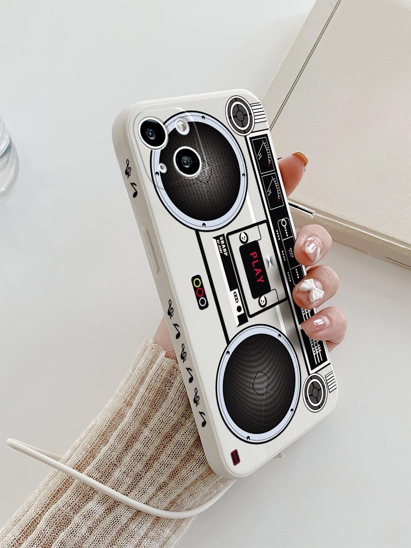 Vintage Radio Print Phone Case With Lanyard - Decotree.co Online Shop