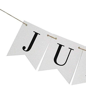 Vintage White Just Married Banner Wedding Bunting Photo Booth Props Signs Garland Bridal Shower Decoration - Decotree.co Online Shop