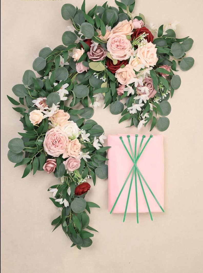 Wedding Arch Floral Swag Set Artificial Arch Flowers Wedding Arch Draping Fabric for Ceremony and Reception - Decotree.co Online Shop