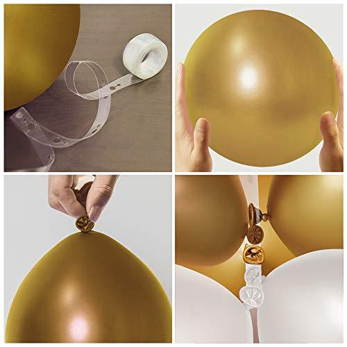 White Balloon Kit 135PCS 18In 12In 5In Metallic Gold Balloon Arch Garland For Festival Picnic Family Engagement, Wedding, Birthday - Decotree.co Online Shop