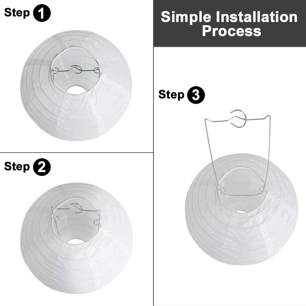 White Hanging Paper Lanterns for Wedding Party Decoration, 4 Size - Decotree.co Online Shop