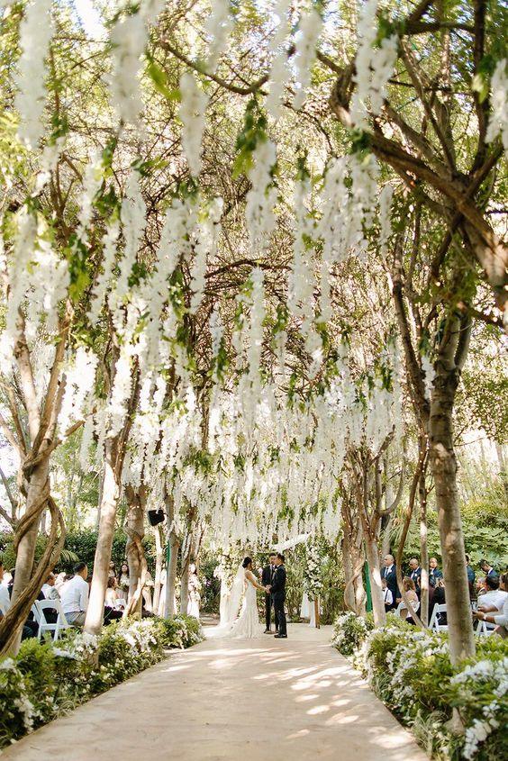 Wisteria Hanging Flowers Fake Flower Garland Artificial Wisteria Vines Wedding Party Wall Decorations - Decotree.co Online Shop