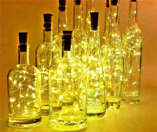Wine Bottle Cork Lights 40 Inches Battery Operated Cork Shape Copper Wire Colorful Fairy Mini String Lights - Decotree.co Online Shop