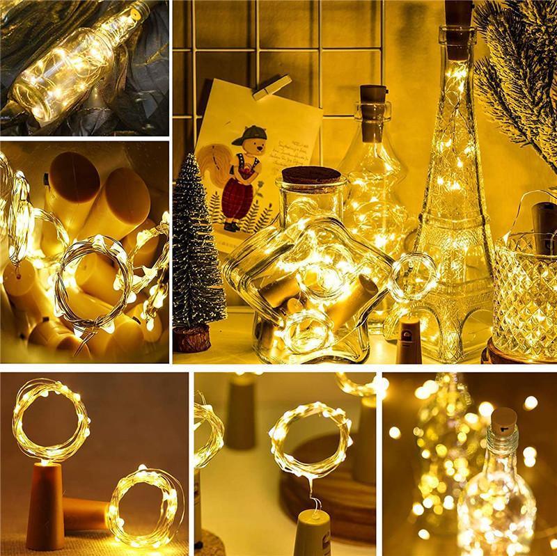 Wine Bottle Cork Lights10 LED/ 40 Inches Battery Operated Cork Shape Copper Wire Colorful Fairy Mini String Lights - Decotree.co Online Shop