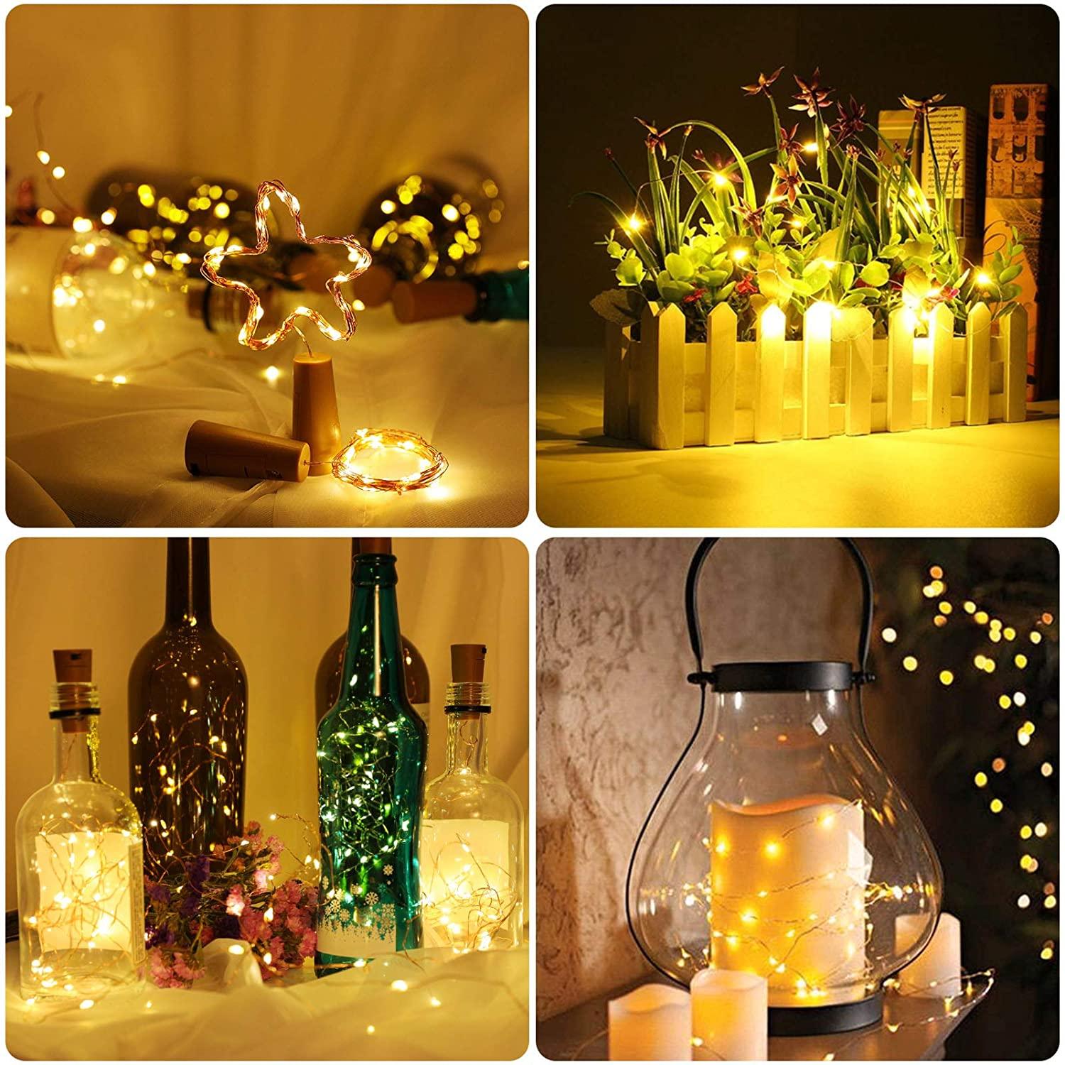 Wine Bottle Lights with Cork for DIY, Party, Decor, Christmas - Decotree.co Online Shop