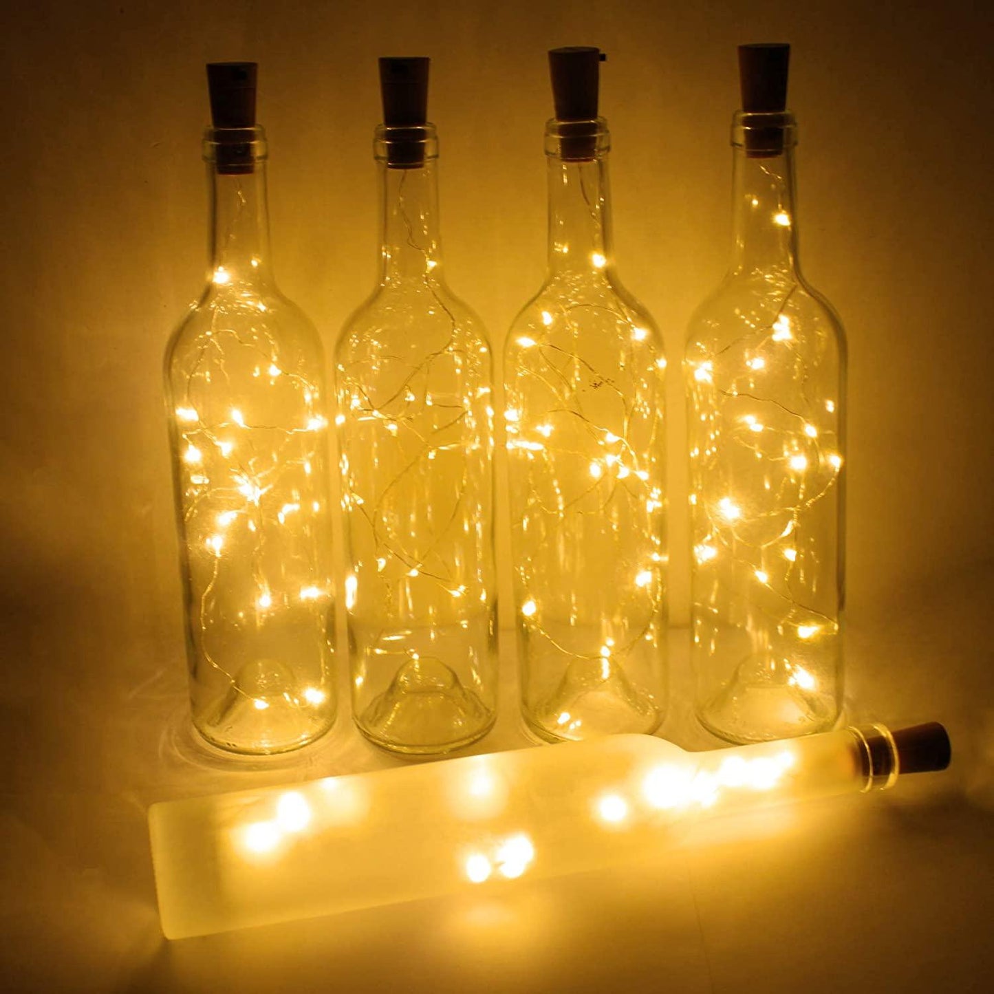 Wine Bottle Lights with Cork for Thanksgiving - Decotree.co Online Shop