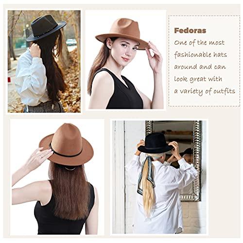 Women Belt Buckle Fedora Hat Dark - Decotree.co Online Shop
