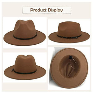 Women Belt Buckle Fedora Hat Dark - Decotree.co Online Shop