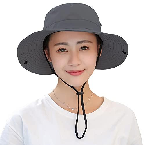 Women Ponytail Summer Sun Hat Wide Brim UV Hats Floppy Bucket Cap for Safari Beach Fishing Gardening - Decotree.co Online Shop