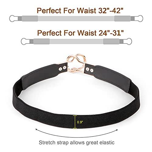 Women Skinny Belt for Dresses Retro Stretch Ladies Waist Belt Plus Size Set of 4 - Decotree.co Online Shop
