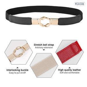 Women Skinny Belt for Dresses Retro Stretch Ladies Waist Belt Plus Size Set of 4 - Decotree.co Online Shop