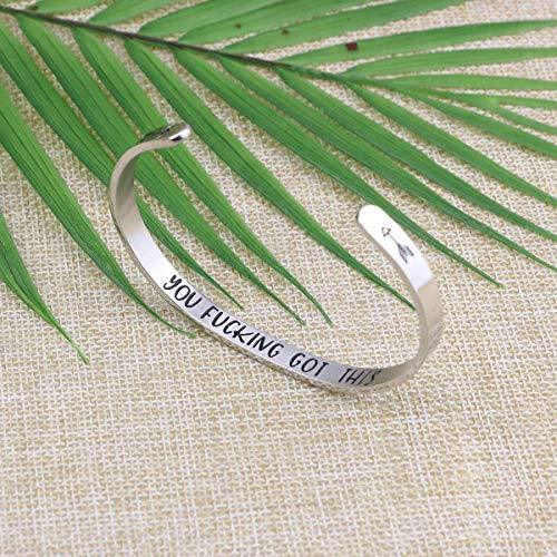 You Fucking Got This Mantra Cuff Bracelet Friend Encouragement Birthday Gift - Decotree.co Online Shop